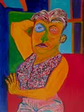 Sid Rheuban, - ''Green Nose''-, acrylic on canvas