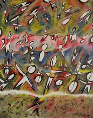 - ''Frontline''- by Drew, acrylic on canvas, 1986, offered May 2019