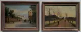 - Village Scenes- 2 by Vincenzo Canino, oils on panel, both, offered Mar 2019