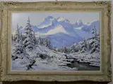 László Neogrády, - Winter Landscape-, oil on canvas