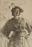 Gerald Brockhurst, - ''The Mirror'' (Fletcher 20ii/II)-, etching, 1920