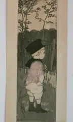 Eugène Delâtre, - ''En Sentinelle''-, aquatint in colors, 1905, minor toning in margins
