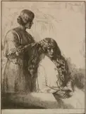 Gerald Brockhurst, - ''Deux Landaises'' (Fletcher 38)-, etching, 1923