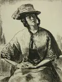 Gerald Brockhurst, - ''Elisabeth'' (Fletcher 32)-, etching, 1922