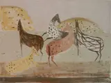 Zoran Mušič, - ''Cavallini'' (Schmucking 41)-, lithograph in colors on wove paper, 1953