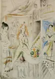 Mily Possoz, - ''Interieur De Atelier''-, drypoint and roulette in colors on BFK Rives paper, 1930