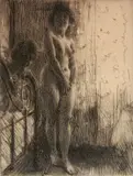 Anders Zorn, - ''A Dark Corner (Les Deux Modeles Pres du Lit)'' (Asplund 175); (Delteil 173) & (Hjert & Hjert 239 ii/II)-, etching, 1903