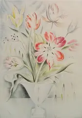 Mily Possoz, - ''Les Tulipes''-, drypoint and roulette, 1936-1937
