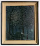 - Rainy Night- by Martha Dale Coope, oil on canvasboard, offered Mar 2019