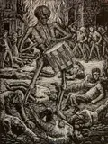 Albert Abramovitz, -''Civil War''- wood, engraving