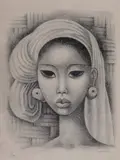 Miguel Covarrubias, - ''Head of Balinese Girl''-