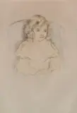 Mary Cassatt, - ''Sara Smiling'' (Breeskin 195)-, drypoint and etching with hand-coloring, 1904, posthumous