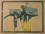 JessieJo Eckford, - ''RFD''-, woodcut in color