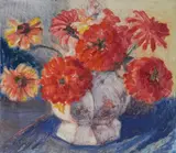 Julius David Katzieff, - Bouquet-, monotype in color on soft laid paper