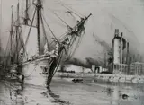 John Noble, - ''Arthur Kill'' (Urban 7)-, lithograph, 1947