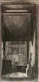Armin Landeck, -Window on 14th St.'' (Kraft 103)-, etching, 1949
