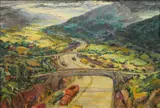 William Joseph Eastman, - Highway Through The Mountains-, oil on canvas