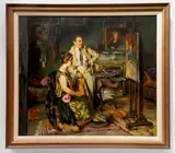 Sandor Vago, - Artist and Wife in The Studio-, oil on canvas