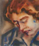 James Johnson, - Portrait of a Woman-, watercolor on paper