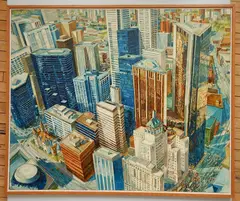 Moses P. Pearl, - ''Torontonium Towers''-, oil on canvas, ca.1960's