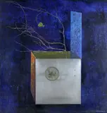Anthony Vaiksnoras, - ''Deux Ex Machina''-, mixed media on panel