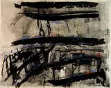 Herbert C. Cassill, - ''The Iron Boats''-, mixed media on paper, 1986