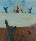 Jimmy Mc Call, - Black Sheep With Halo Who Just Wants Peace-, oil on masonite