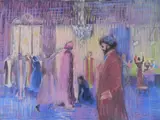 Algesa O'Sickey, - ''Fashion Salon''-, pastel, ink and graphite on paper, 1996