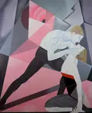 Audra Skuodas, - ''Happy Participating in The Dance''-, acrylic on canvas, 1998