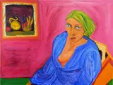 Sid Rheuban, - ''The Blue Robe''-, acrylic on canvas, 1996
