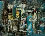 Alfons Dargis, - Untitled-, oil on board, 1962