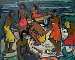 Juan Rimsa, - ''I te Pae Tahatai''-, oil on cardboard, 1966