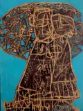 Alfons Dargis, - Uncle-, oil on panel, 1967, singed A. Dargis lower right