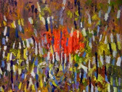 Endre Rozsda, - ''Tigre Dans Le Desert''-, oil on cardboard