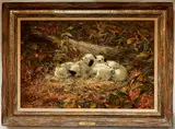 Robert Kennedy Abbett, - "All Tuckered Out"-, oil on masonite, 1978