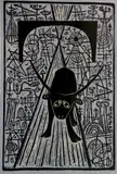 Alfons Dargis, - ''Bull''-, woodcut in two colors, 1954