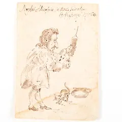 Pier Leone Ghezzi, Caricatura di Mastro Nicolosio, Penna su carta