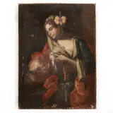 Giuseppe Bonito, Carità Cristiana, oil on canvas