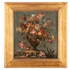Vaso di fiori by Maestro dei fiori guardeschi, oil on canvas, offered May 2023