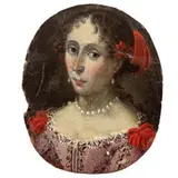 Ritratto di nobildonna by Pierfrancesco Cittadini, oil on paper ovale, offered May 2023