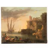 Vedute di porto ideali by Francesco Fidanza, oil on canvas, offered May 2023