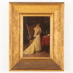 Firenze 1850 - Arezzo 1919 / Il segreto / Firmato Pio Ricci e datato 1877 in basso a destra by Pio Ricci, oil on canvas, offered May 2023
