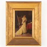 Pio Ricci, Firenze 1850 - Arezzo 1919 / Il segreto / Firmato Pio Ricci e datato 1877 in basso a destra, oil on canvas
