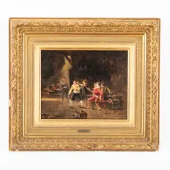 Guglielmo Innocenti, 1871 - 1961 / Duello in taverna / Firmato Innocenti in basso a destra, oil on panel
