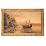 Henry Redmore, 1820 - 1887 / Paesaggio con barca / Firmato H Redmore e datato 1884 in basso a sinistra, oil on canvas