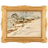 Cesare Gheduzzi, Crespellano, 1894 - Torino, 1944 / Paesaggio innevato con il Monte Rosa / Firmato C Gheduzzi in basso a destra
