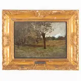 Carlo Follini, Domodossola, 1848 - Pegli, 1938 / Paesaggio con gelsi / Firmato C Follini in basso a sinistra, iscrizione in basso al centro