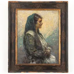 Cesare Tropea, Napoli 1861 - 1917 / Contadina / Firmato Tropea in alto a destra, oil on cardboard