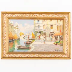 Dario Galimberti, 1881 - 1966 / Chioggia, a Palazzo Grassi / Firmato D Galimberti in basso a destra, oil on panel