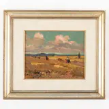 Livorno, 1889 - 1973 / Contadini nei campi / Firmato C Filippelli in basso a sinistra by Cafiero Filippelli, oil on cardboard, offered May 2023